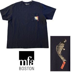 Uniqlo Museum Fine Art Boston T-Shirt Size 3XL Navy Cotton Koi Fish Art Ukiyo-e
